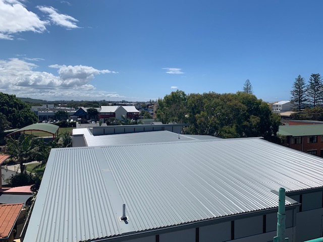 Completed metal roofing job
